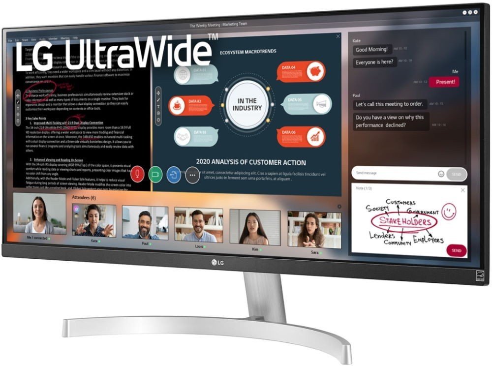 Монітор LG UltraWide 29WN600-W  Фото №1