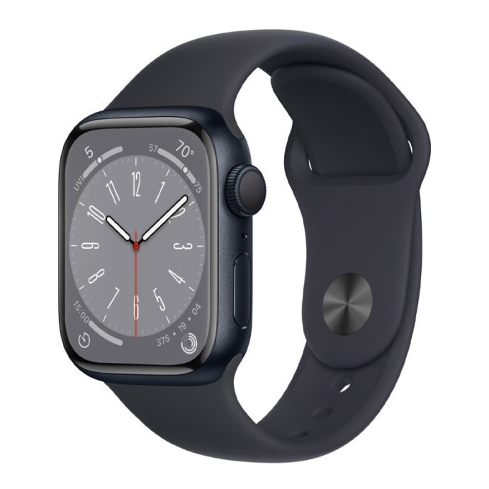 Смарт-часы Apple Watch Series 8 GPS 41mm Midnight Aluminum Case w. Midnight Sport Band - Size S/M (MNU73/MNPC3)  Фото №0