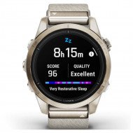 Смарт-годинник Garmin Epix Pro Gen 2 Sapphire 42mm Soft Gold w. Cream H. Nylon Band (010-02802-20)