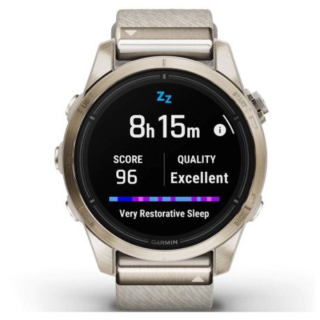 Смарт-часы Garmin Epix Pro Gen 2 Sapphire 42mm Soft Gold w. Cream H. Nylon Band (010-02802-20)