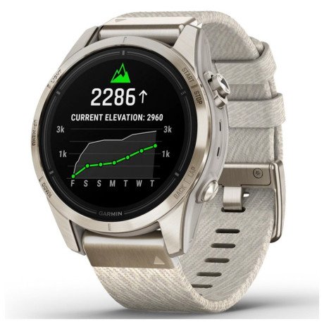 Смарт-часы Garmin Epix Pro Gen 2 Sapphire 42mm Soft Gold w. Cream H. Nylon Band (010-02802-20)  Фото №1