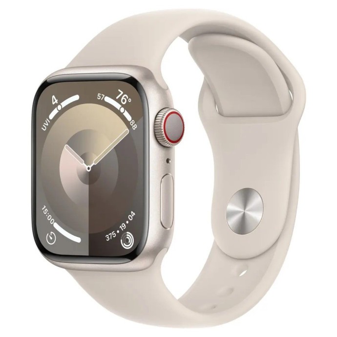 Смарт-годинник Apple Watch Series 9 GPS + Cellular 41mm Starlight Alu. Case w. Starlight Sport Band - S/M (MRHN3)  Фото №0