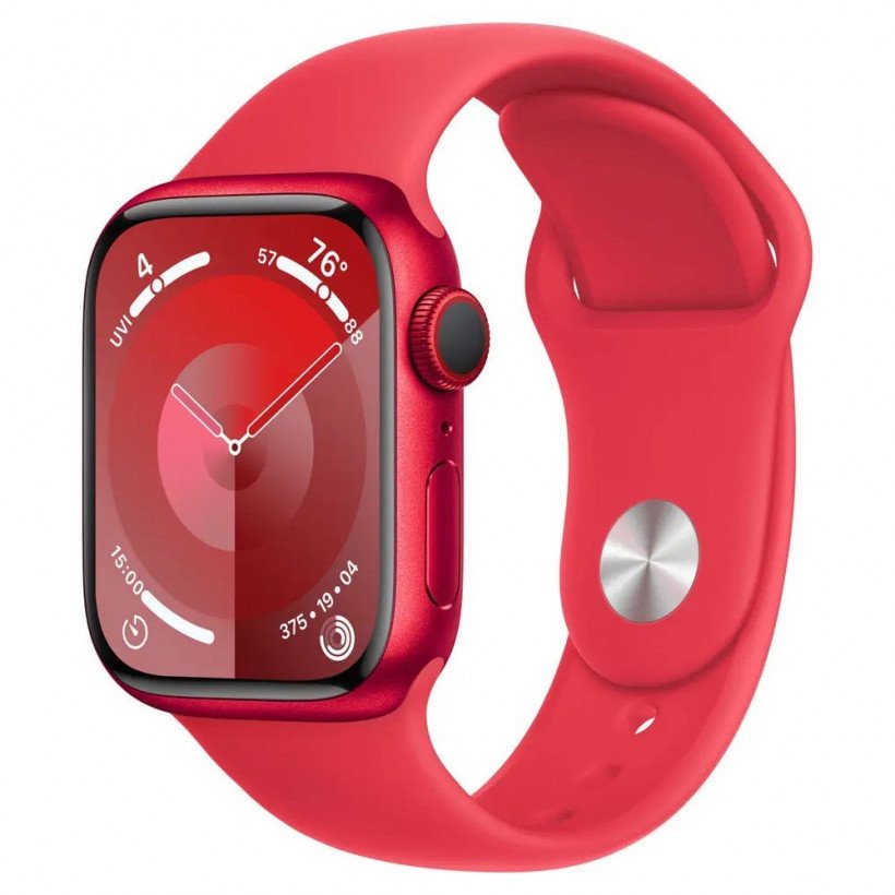 Смарт-годинник Apple Watch Series 9 GPS + Cellular 41mm PRODUCT RED Alu. Case w. PRODUCT RED Sport Band - S/M (MRY63)  Фото №0