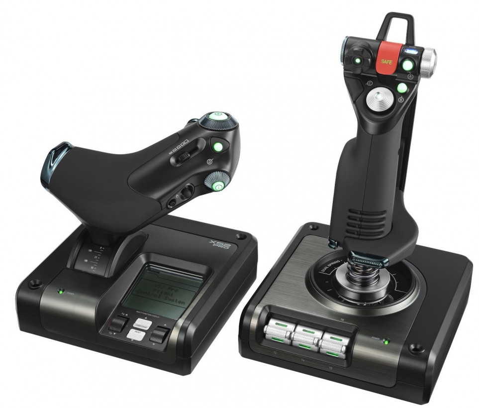 Джойстик, рычаг управления двигателем Logitech G Saitek X52 Pro Flight Control System (945-000003)