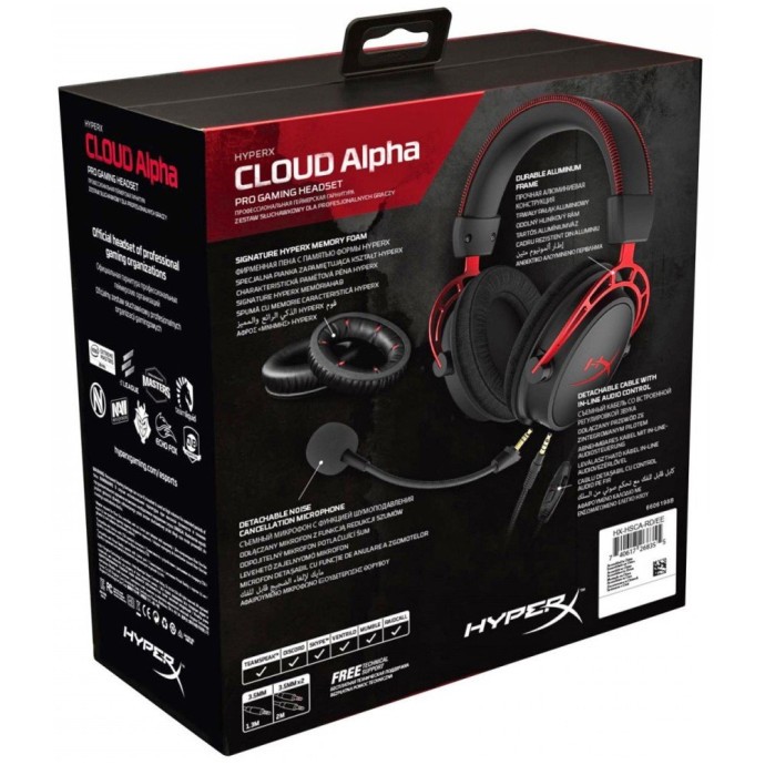 Навушники з мікрофоном HyperX Cloud Alpha (HX-HSCA-RD/4P5L1AM)  Фото №0