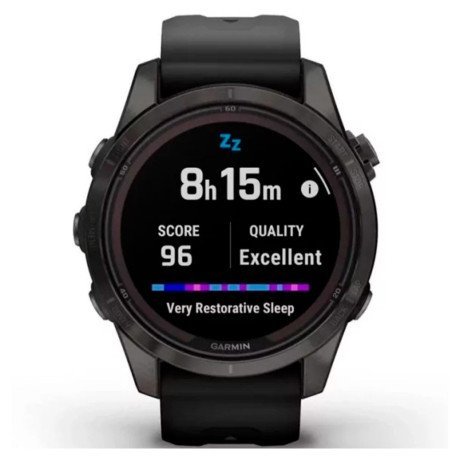 Смарт-часы Garmin Fenix ??7S Pro Sapphire Solar Carbon G. DLC Tit. with Black Band (010-02776-10/11/54)