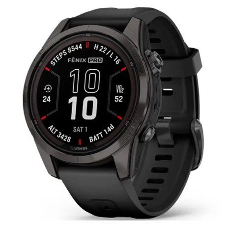 Смарт-часы Garmin Fenix ??7S Pro Sapphire Solar Carbon G. DLC Tit. with Black Band (010-02776-10/11/54)  Фото №0