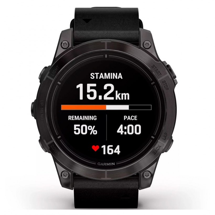 Смарт-годинник Garmin Epix Pro Gen 2 Sapphire 47mm Carbon G. DLC Tit. with B. Leather Band (010-02803-30)