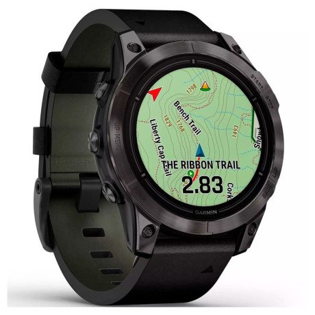 Смарт-часы Garmin Epix Pro Gen 2 Sapphire 47mm Carbon G. DLC Tit. with B. Leather Band (010-02803-30)  Фото №2