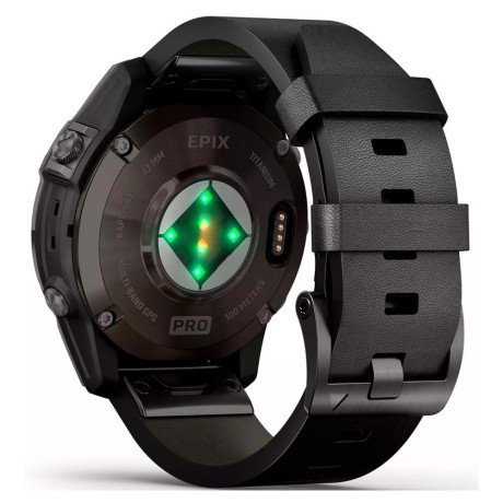 Смарт-часы Garmin Epix Pro Gen 2 Sapphire 47mm Carbon G. DLC Tit. with B. Leather Band (010-02803-30)  Фото №3
