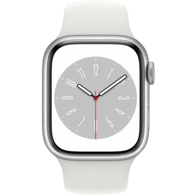 Смарт-годинник Apple Watch Series 8 GPS 41mm Silver Aluminum Case with White S. Band M/L (MP6M3)