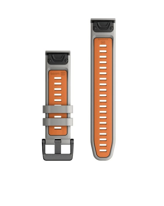 Ремінець Garmin Ремінець  QuickFit 22mm Watch Bands Fog Gray/Ember Orange Silicone (010-13280-02)  Фото №0