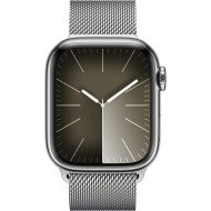 Смарт-годинник Apple Watch Series 9 GPS + Cellular 41mm Silver S. Steel Case w. Silver Milanese Loop (MRJ43)