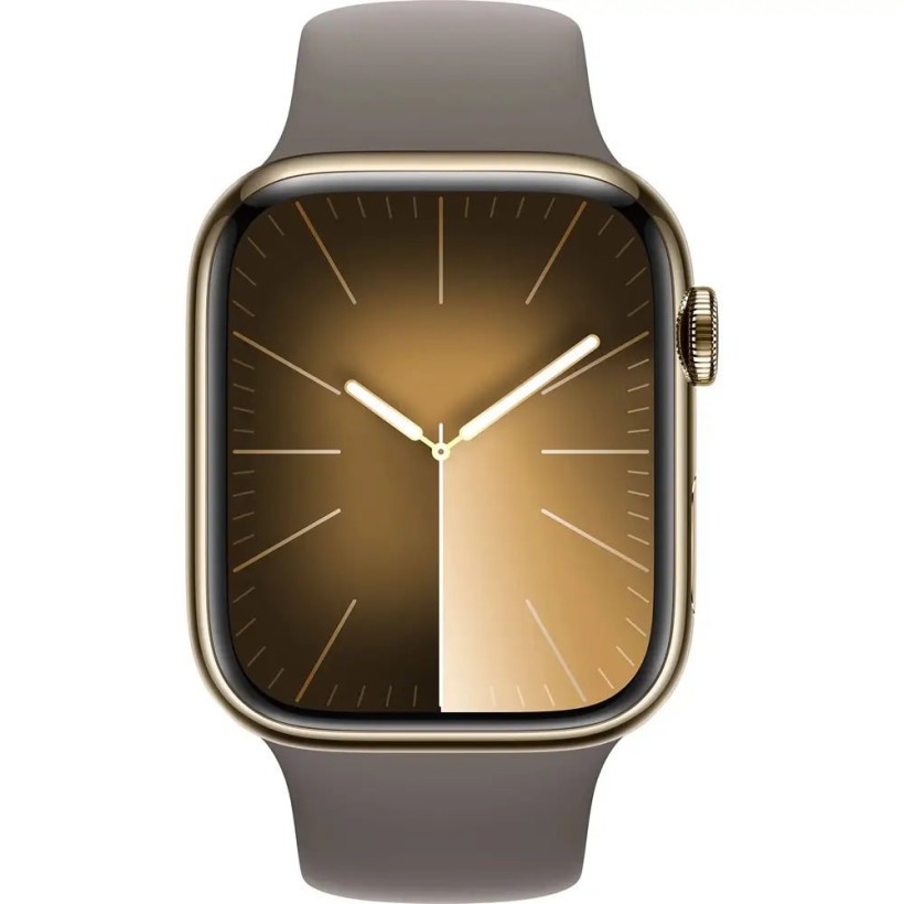 Смарт-годинник Apple Watch Series 9 GPS + Cellular 41mm Gold S. Steel Case w. Clay Sport Band - M/L (MRJ63)