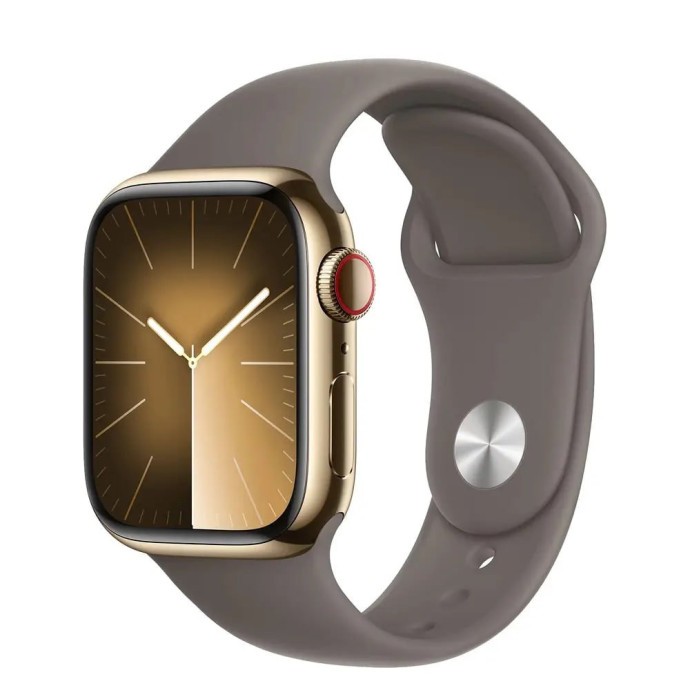Смарт-годинник Apple Watch Series 9 GPS + Cellular 41mm Gold S. Steel Case w. Clay Sport Band - M/L (MRJ63)  Фото №0