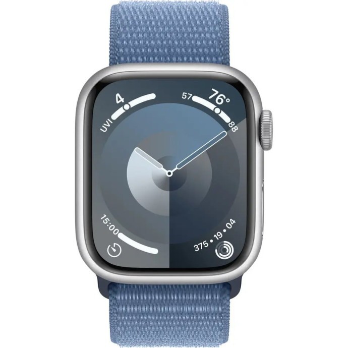 Смарт-годинник Apple Watch Series 9 GPS + Cellular 41mm Silver Alu. Case w. Winter Blue Sport Loop (MRHX3)