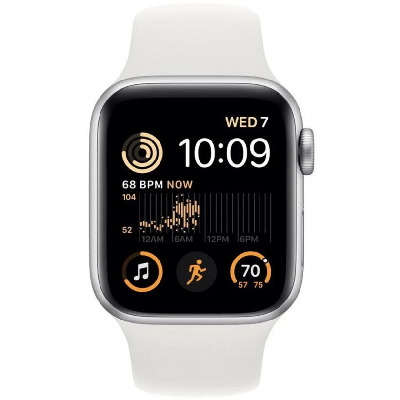 Смарт-часы Apple Watch SE 2 GPS 40mm Silver Aluminum Case with White Sport Band - S/M (MNT93)  Фото №0