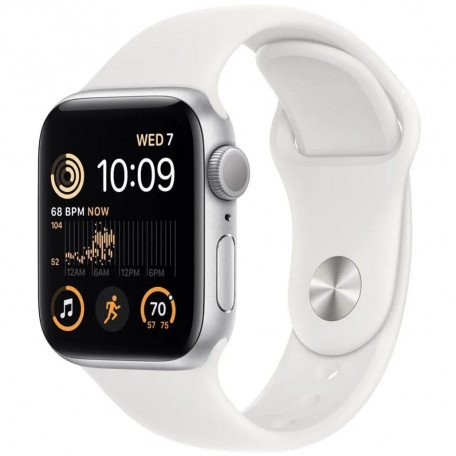 Смарт-часы Apple Watch SE 2 GPS 40mm Silver Aluminum Case with White Sport Band - S/M (MNT93)