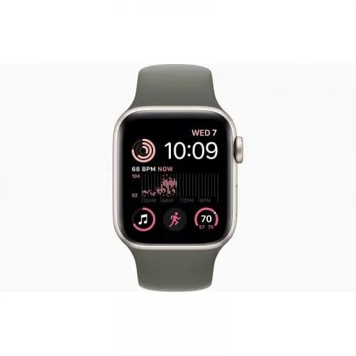 Смарт-часы Apple Watch SE 2 GPS 40mm Starlight Aluminum Case w. Olive Sport Band - S/M (MNL73+MR2P3)  Фото №0