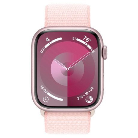 Смарт-часы Apple Watch Series 9 GPS 45mm Pink Aluminum Case w. Light Pink S. Loop (MR9J3)