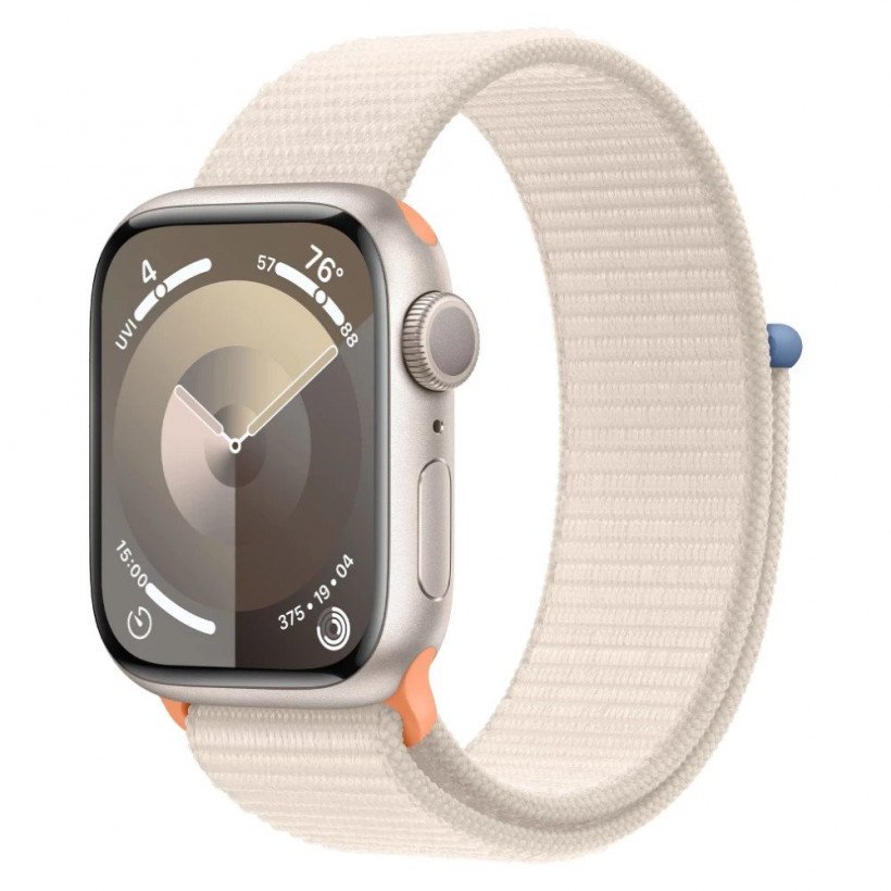 Смарт-годинник Apple Watch Series 9 GPS 45mm Starlight Aluminum Case w. Starlight Sport Loop (MR983)  Фото №0