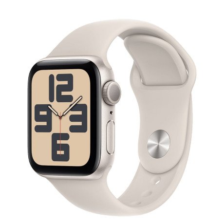 Смарт-часы Apple Watch SE 2 GPS 44mm часы Apple Watch SE 2 GPS 44mm Starlight Aluminum Case w. Starlight Sport Band - M/L (MNTE3)