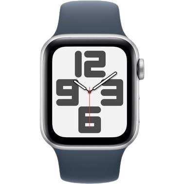 Смарт-годинник Apple Watch SE 2 GPS 44mm Silver Aluminium Case with Storm Blue Sport Band S/M (MREC3)  Фото №0