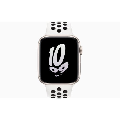 Смарт-часы Apple Watch SE 2 GPS 44mm часы Apple Watch SE 2 GPS 44mm Starlight Aluminum Case with Summit White/Black Nike Sport Band S/M (MNLA3)  Фото №0
