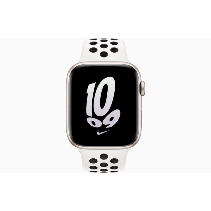Смарт-годинник Apple Watch SE 2 GPS 44mm Starlight Aluminum Case with Summit White/Black Nike Sport Band S/M (MNLA3)  Фото №0