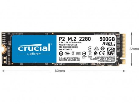 SSD накопитель Crucial P2 500 GB (CT500P2SSD8)  Фото №1