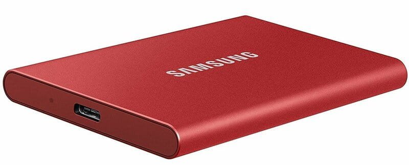 SSD накопитель Samsung T7 2TB Red (MU-PC2T0R/WW)  Фото №4