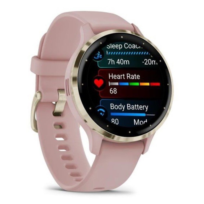 Смарт-часы Garmin Venu 3S Soft Gold S. Steel Bezel w. Dust Rose Case and S. Band (010-02785-03/53)  Фото №1