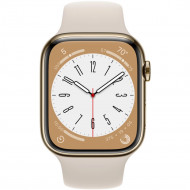 Смарт-годинник Apple Watch Series 8 GPS + Cellular 45mm Gold S. Steel Case w. Starlight S. Band (MNKM3)