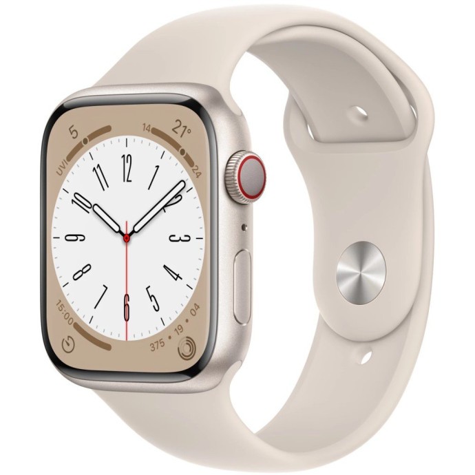 Смарт-часы Apple Watch Series 8 GPS + Cellular 45mm Starlight Aluminum Case with Starlight Sport Band (MNK73)  Фото №0