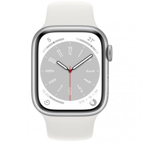 Смарт-годинник Apple Watch Series 8 GPS + Cellular 45mm Silver Aluminum Case w. White S. Band - S/M (MP4Q3)