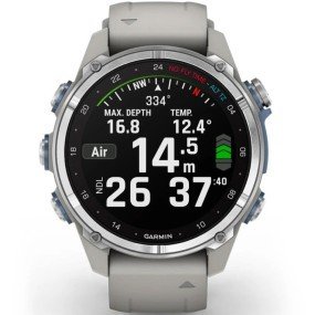 Смарт-часы Garmin Descent Mk3 43 mm Небольшой Steel with Fog Gray Silicone Band (010-02753-04/03)