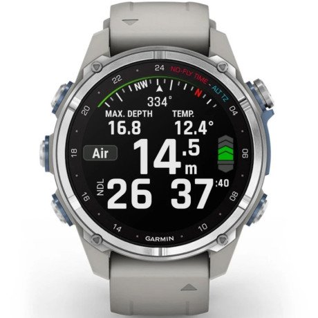 Смарт-часы Garmin Descent Mk3 43 mm Небольшой Steel with Fog Gray Silicone Band (010-02753-04/03)