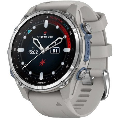 Смарт-часы Garmin Descent Mk3 43 mm Небольшой Steel with Fog Gray Silicone Band (010-02753-04/03)  Фото №0