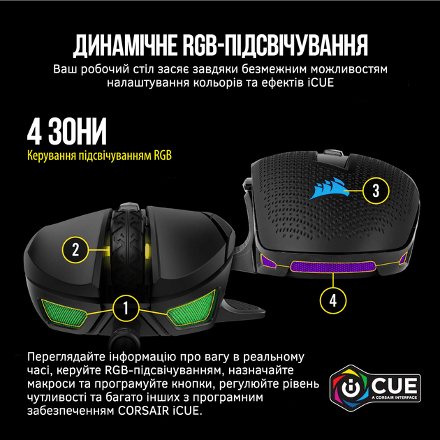 Миша Corsair Nightsword RGB (CH-9306011-EU)  Фото №6