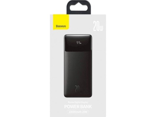 Зовнішній акамулятор (павербенк) Baseus Bipow Digital Display 20W 20000 mAh Black (PPDML-M01)  Фото №10