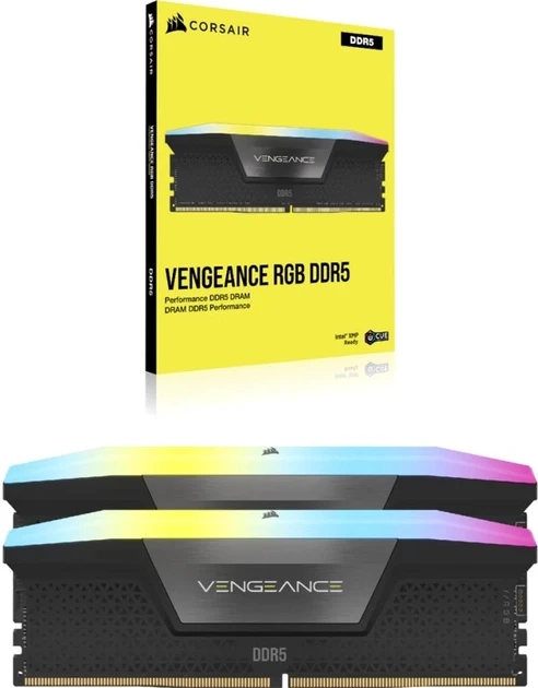 Память для настольных компьютеров Corsair 32 GB (2x16GB) DDR5 6400 MHz Vengeance RGB (CMH32GX5M2B6400C36)  Фото №0