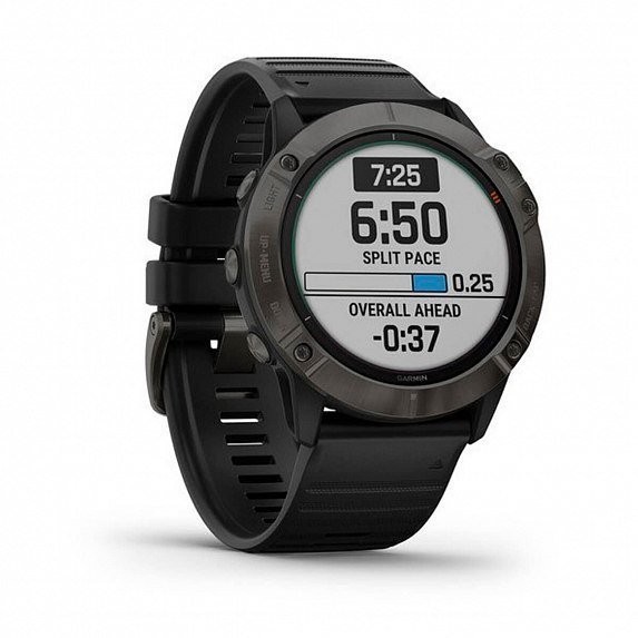 Спортивные часы Garmin Fenix ??6X Pro Solar Titanium Carbon Grey DLC with Black Band (010-02157-21/26)  Фото №1