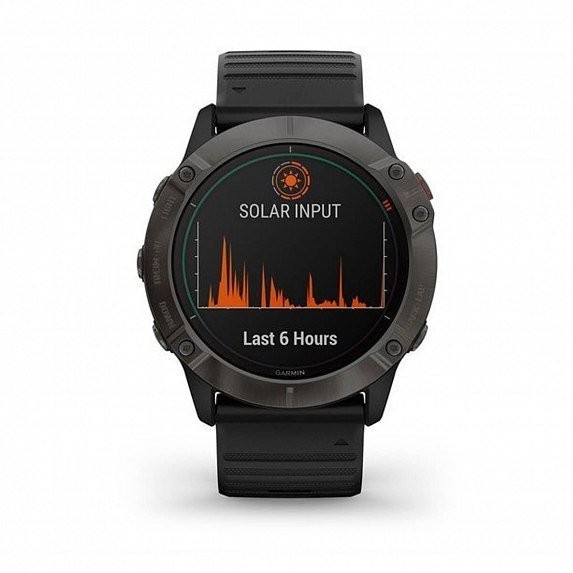 Спортивные часы Garmin Fenix ??6X Pro Solar Titanium Carbon Grey DLC with Black Band (010-02157-21/26)  Фото №2