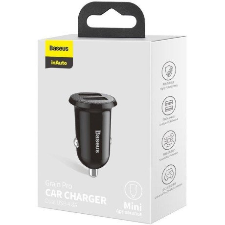 Автомобильное зарядное устройство для Baseus Grain Pro 4.8A 2USB (CCALLP-01)  Фото №3