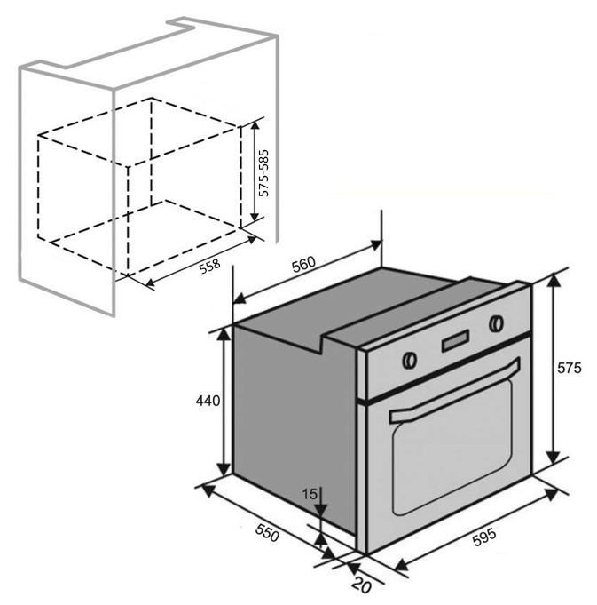 Духовой шкаф электрический Ventolux BRISTOL 6 MT (BK/X)  Фото №0