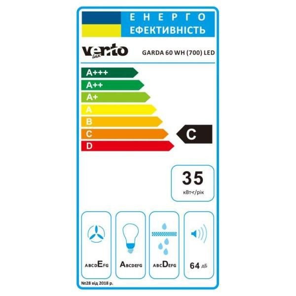 Витяжка телескопічна Ventolux GARDA 60 WH (700) LED  Фото №5