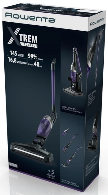 Вертикальный + ручной пылесос (2в1) Rowenta X-Trem Compact RH1238WO  Фото №10