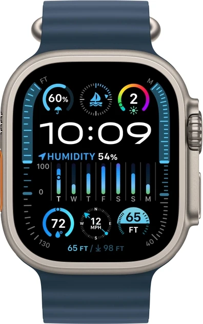 Смарт-часы Apple Watch Ultra 2 GPS + Cellular 49mm Titanium Case with Blue Ocean Band (MREG3)  Фото №3