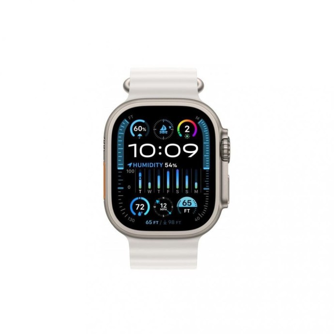Смарт-часы Apple Watch Ultra 2 GPS + Cellular 49mm Titanium Case with White Ocean Band (MREJ3)  Фото №0