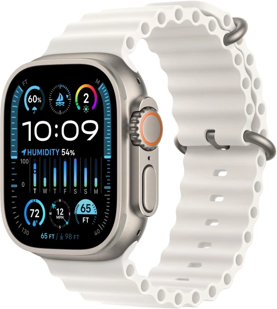 Смарт-часы Apple Watch Ultra 2 GPS + Cellular 49mm Titanium Case with White Ocean Band (MREJ3)  Фото №2
